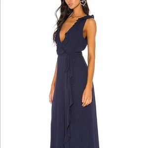 alex ruffle maxi dress bardot